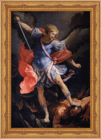 Saint Michael the Archangel Framed Image 16" x 19" - Gerken's Religious Supplies