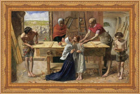 The Carpenter's Shop Framed Image 16" x 19" - Gerken's Religious Supplies