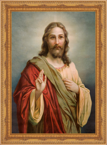 Christ Blessing Framed Image 16" x 19" - Gerken's Religious Supplies