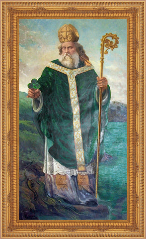 Saint Patrick Framed Image 16" x 19" - Gerken's Religious Supplies
