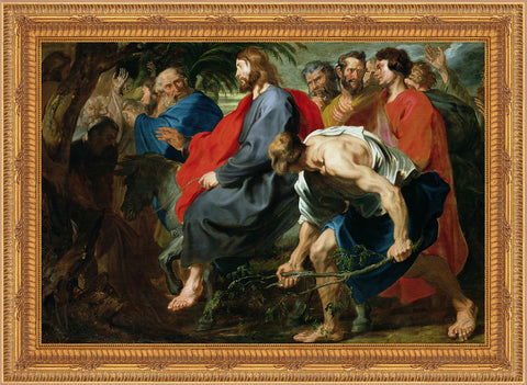 Entry of Christ into Jerusalem Framed Image 16" x 19" - Gerken's Religious Supplies