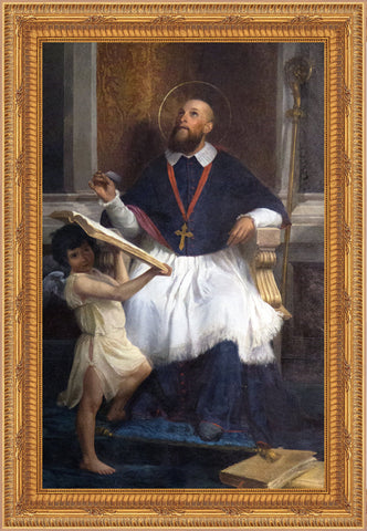 Saint Francis de Sales Framed Image 16" x 19" - Gerken's Religious Supplies