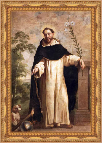 Saint Domenic of Guzman Framed Image 16" x 19" - Gerken's Religious Supplies