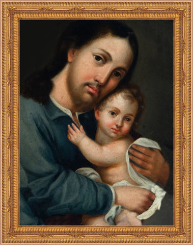 Saint Joseph & Child Framed Image 16" x 19" - Gerken's Religious Supplies