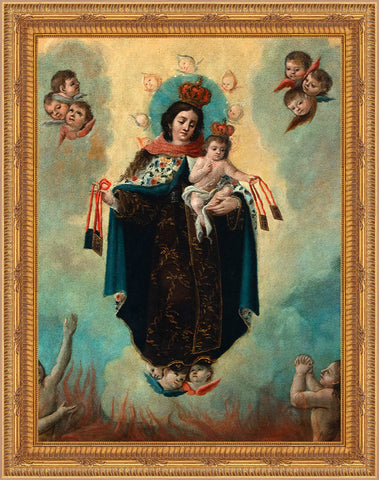 Our Lady of Mount Carmel Framed Image 16" x 19" - Gerken's Religious Supplies