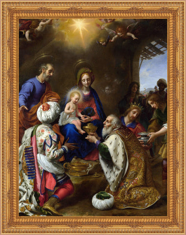 Adoration of the Kings Framed Image 16" x 19" - Gerken's Religious Supplies