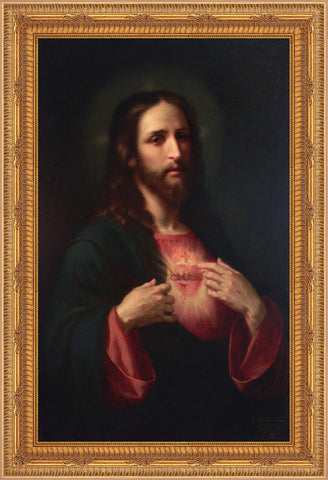 Sacred Heart of Jesus Framed Image 16" x 19" - Gerken's Religious Supplies