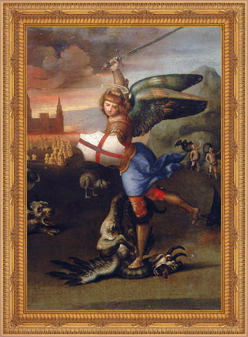 Saint Michael the Archangel Framed Image 16" x 19" - Gerken's Religious Supplies