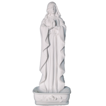Praying Virgin Rosary Holder/Font in White 6.25"