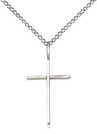 Cross Sterling Silver Pendant - Sterling Silver Chain - Gerken's Religious Supplies