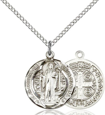 St. Benedict Sterling Silver Pendant - Gerken's Religious Supplies
