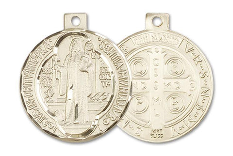 St. Benedict 14kt Gold Medal - Gerken's Religious Supplies