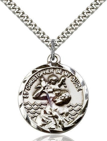 St. Christopher Sterling Silver Pendant - Gerken's Religious Supplies