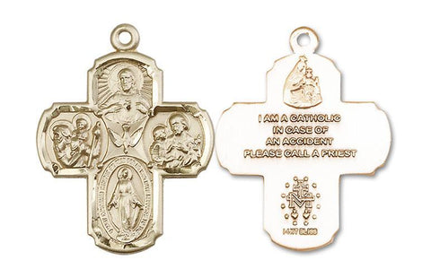 5-Way 14kt Gold Medal - Gerken's Religious Supplies