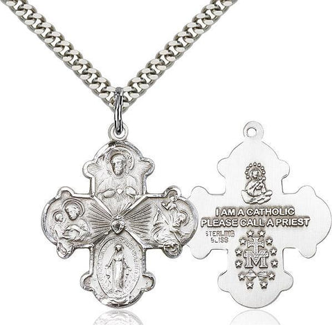 4-Way Sterling Silver Pendant - Gerken's Religious Supplies