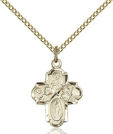 4-Way Gold Filled Pendant - Gerken's Religious Supplies