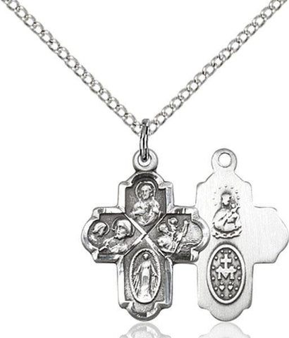 4-Way Sterling Silver Pendant - Gerken's Religious Supplies