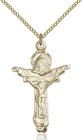 Trinity Crucifix Gold Filled Pendant - Gerken's Religious Supplies