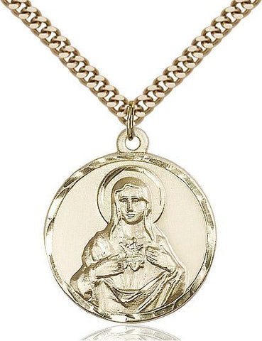Immaculate Heart of Mary Gold Filled Pendant - Gerken's Religious Supplies