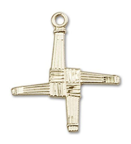 14kt Gold St. Brigid Cross Medal - Gerken's Religious Supplies