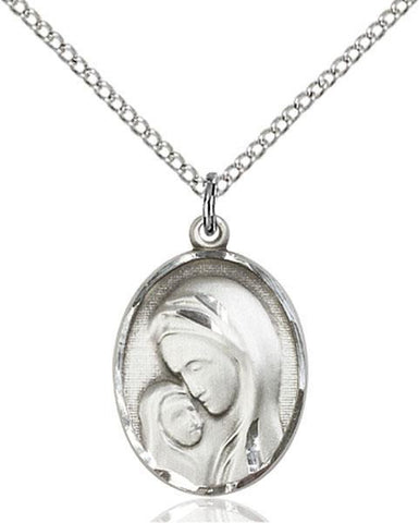 Madonna and Child Sterling Silver Pendant - Gerken's Religious Supplies