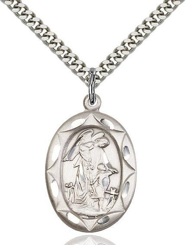 Guardian Angel Sterling Silver Pendant - Gerken's Religious Supplies