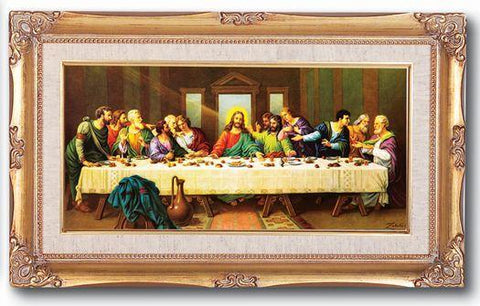 The Last Supper by Zabateri Framed Picture - 11" X 19" - Gerken's Religious Supplies