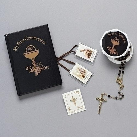 First Communion 5 Piece Gift Set - Boy Chalice Design - Gerken's Religious Supplies