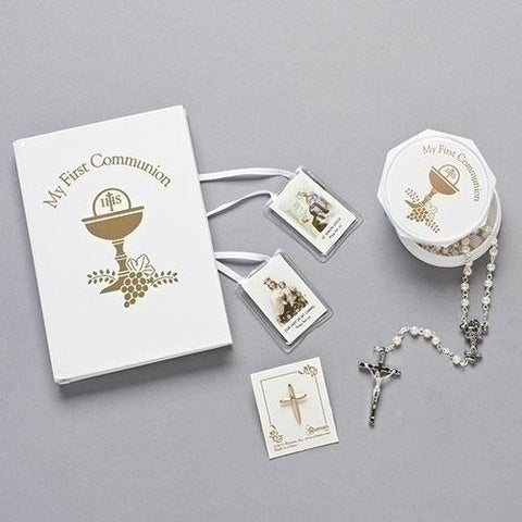 First Communion 5 Piece Gift Set - Girl Chalice Design - Gerken's Religious Supplies