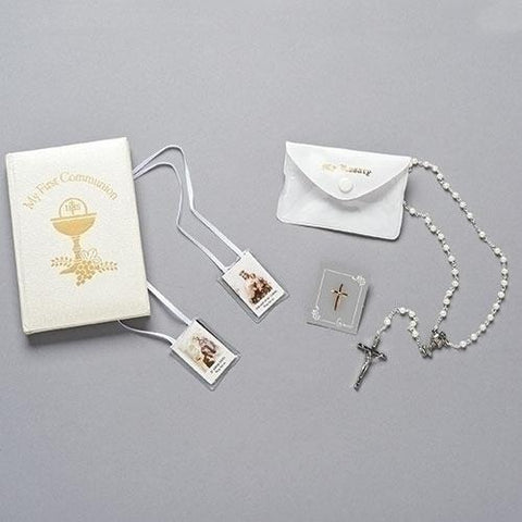 First Communion Deluxe 5 Piece Gift Set - Girl - Gerken's Religious Supplies