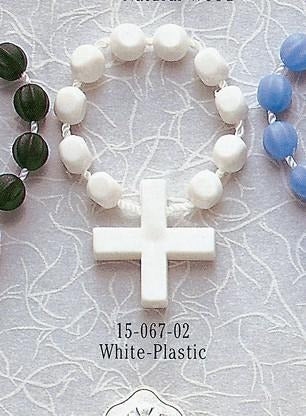White Plastic Rosary Ring - Gerken's Religious Supplies