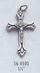 Oxidized Silver Oxidized Silver Rosary Crucifix 1-1/5" - Gerken's Religious Supplies