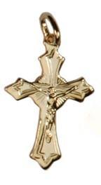 Gold Plated Rosary Crucifix 3/4" - Gerken's Religious Supplies