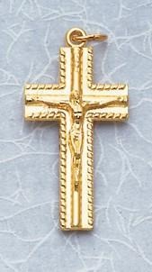 Gold Plated Rosary Crucifix 1-1/2" - Gerken's Religious Supplies