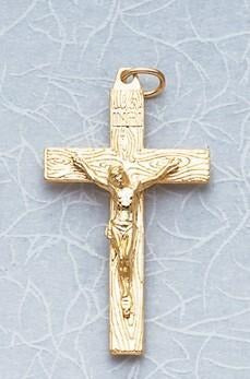 Gold Plated Rosary Crucifix 1-7/8" - Gerken's Religious Supplies