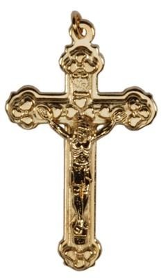 Gold Plated Rosary Crucifix 1-3/4" - Gerken's Religious Supplies