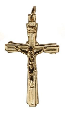 Gold Plated Rosary Crucifix 1-3/4" - Gerken's Religious Supplies