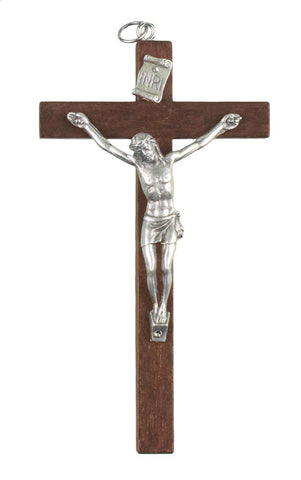 Brown Wood Crucifix 4" - Gerken's Religious Supplies
