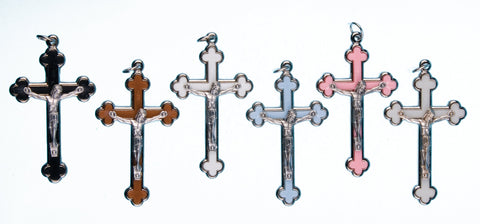 Luminous Enamel and Silver Metal Crucifix 2-1/4" - Gerken's Religious Supplies