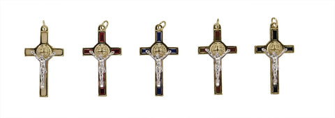 Small Red St. Benedict Crucifix 1-1/2" - Gerken's Religious Supplies
