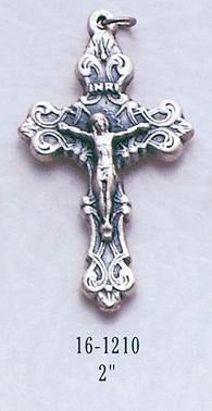 Oxidized Silver Rosary Crucifix 2" - Gerken's Religious Supplies