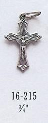 Oxidized Silver Rosary Crucifix 3/4" - Gerken's Religious Supplies