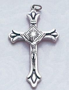 Oxidized Silver Crucifix on Cord - Gerken's Religious Supplies