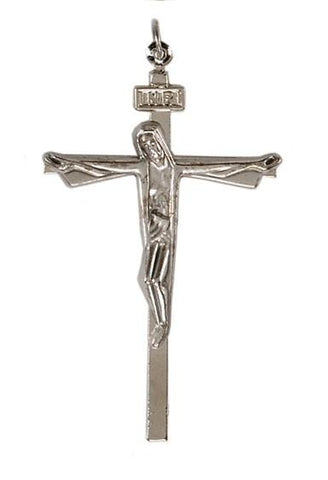 Silver Finished  Crucifix 2-3/4" - Gerken's Religious Supplies