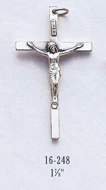 Oxidized Silver Rosary Crucifix 1-7/8" - Gerken's Religious Supplies
