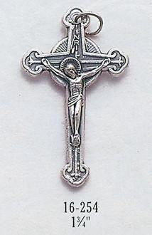 Oxidized Silver Rosary Crucifix 1-1/5" - Gerken's Religious Supplies