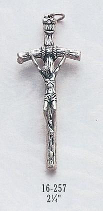 Oxidized Silver Rosary Crucifix 2-1/4" - Gerken's Religious Supplies