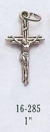 Oxidized Silver Rosary Crucifix 1-1/8" - Gerken's Religious Supplies