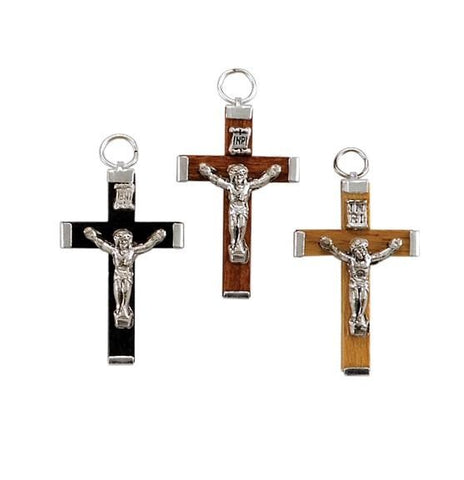 Brown Wood Crucifix - Small 1-1/4" - Gerken's Religious Supplies