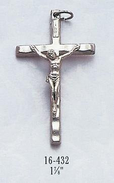 Oxidized Silver Rosary Crucifix 2" - Gerken's Religious Supplies